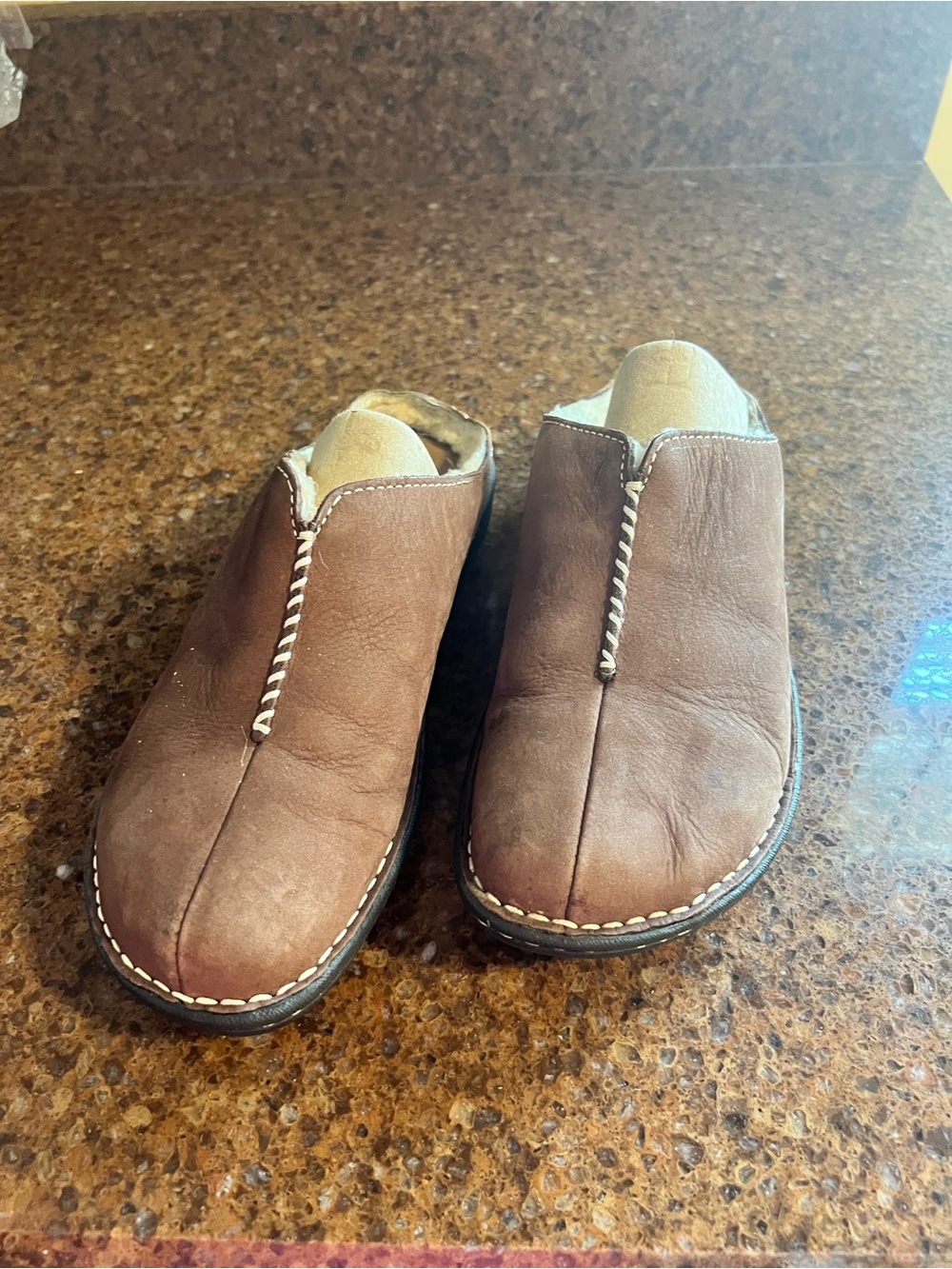 Ugg Women's Brown Leather Slip-On Casual Shoes